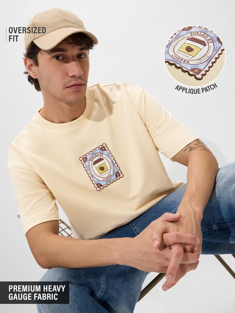 Coffee Stamp Oversized T-Shirts