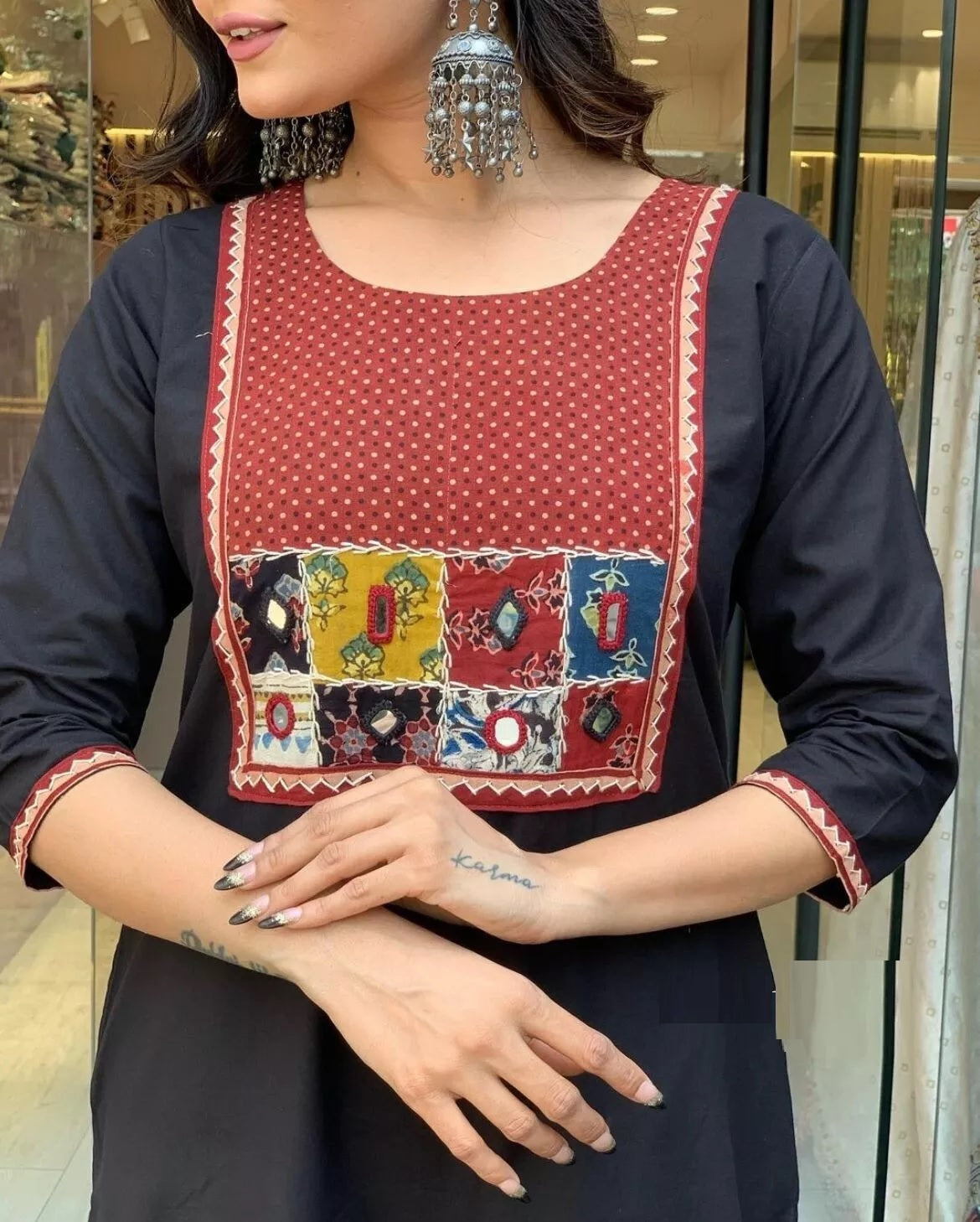 Rayon With Mirror Work Women Readymade Salwar Kameez Dupatta