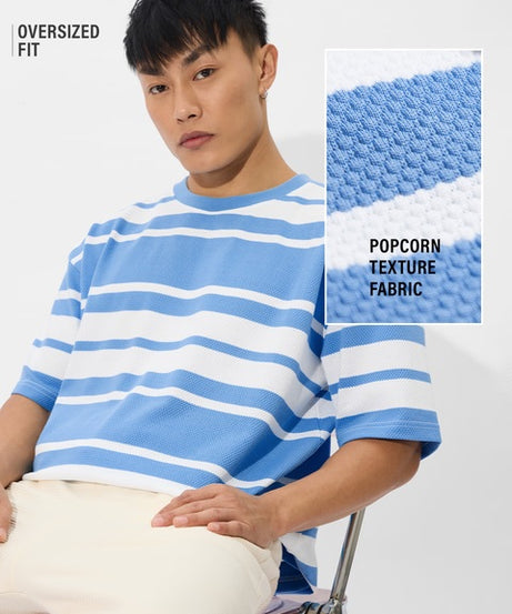 Popcorn Stripes Atlantic Oversized T-Shirts