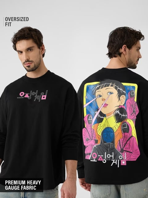 Squid Game Players Oversized Full Sleeve T-Shirts