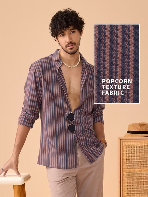 Stripes Red And Brown Knit Shirts