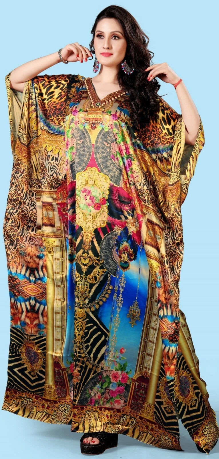 Free Size Kaftan for Women Smooth Summer Caftan Swimwear Cover Ups Maxi dress