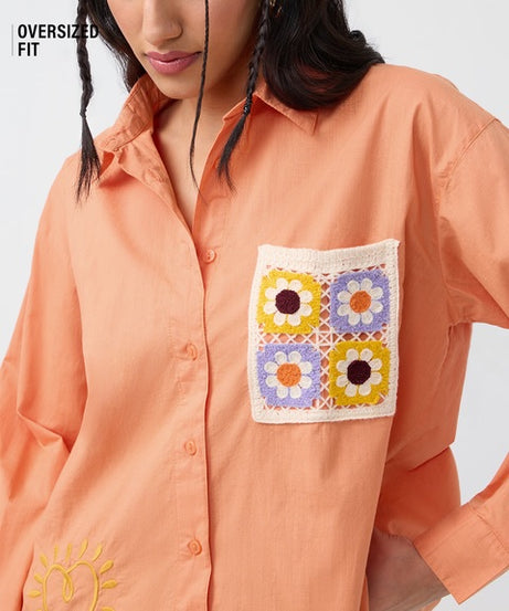 TSS Originals Coral Rose Women Boyfriend Shirts