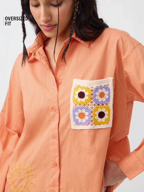Coral Rose Women Boyfriend Shirts