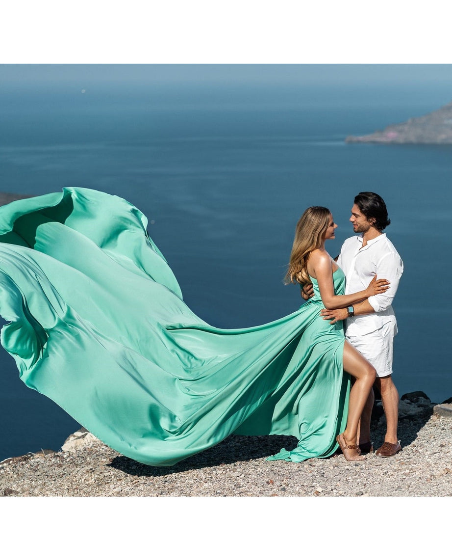 Flying Dress Santorini Flying Dress, Flying Dress for Photoshoot, Long Train Dress