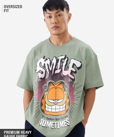 Garfield Smile Oversized T-Shirts