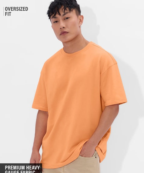 Solids: Light Orange Oversized T-Shirts