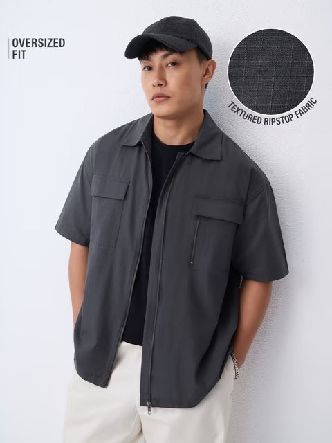 Zipper Thundercloud Oversized Shirts