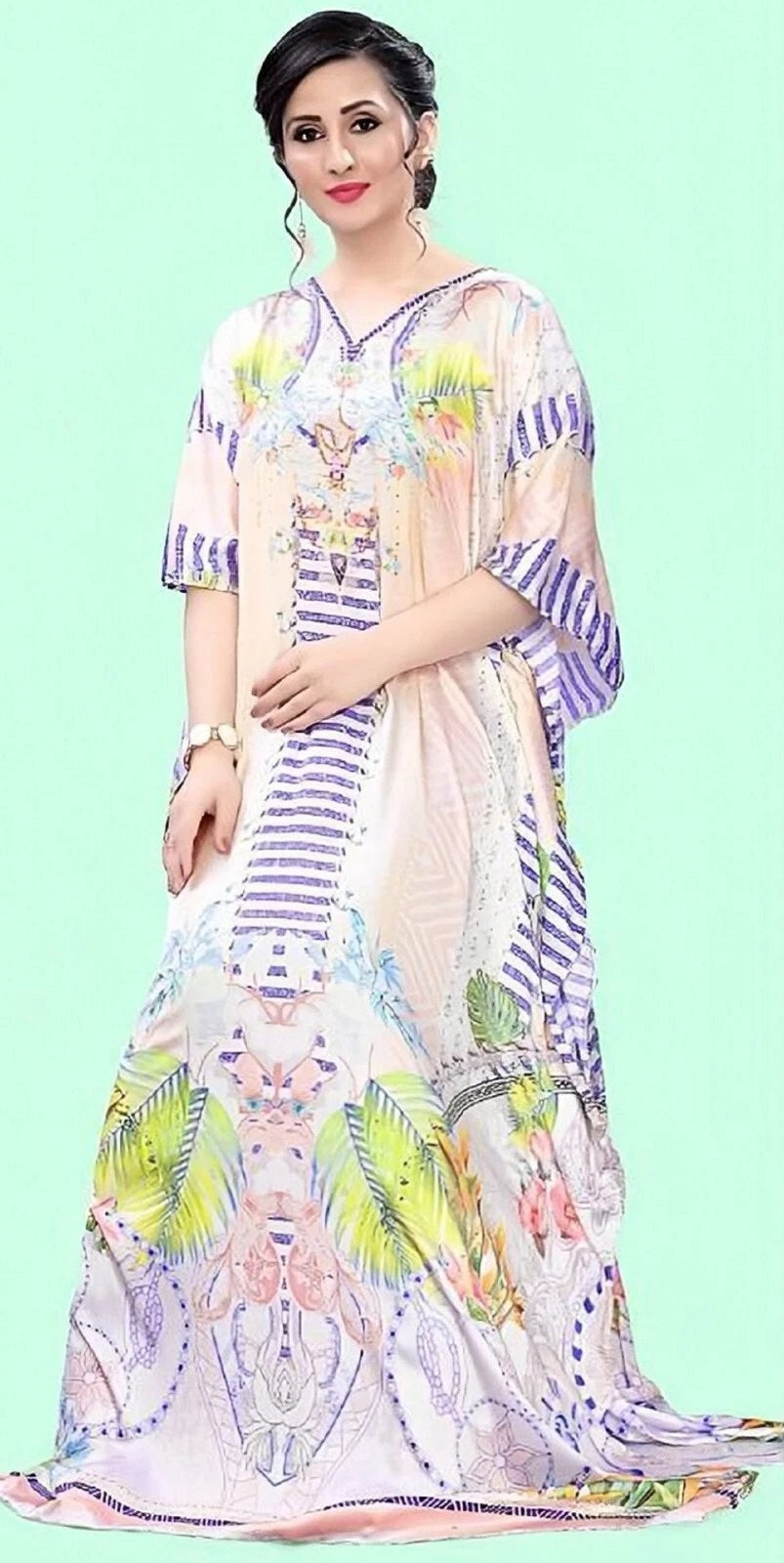 Kaftan Dress for women V-Neck Caftan Cover Ups Maxi Dresse for Ladies