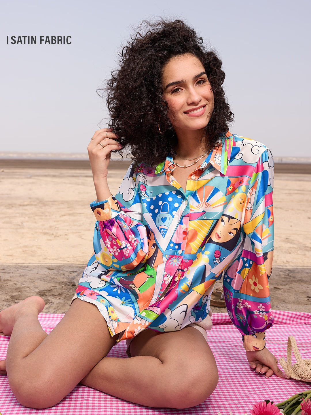 Satin Disney Mulan Women Shirts