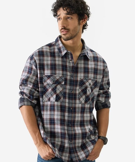 Plaid Insignia Men Textured Shirts