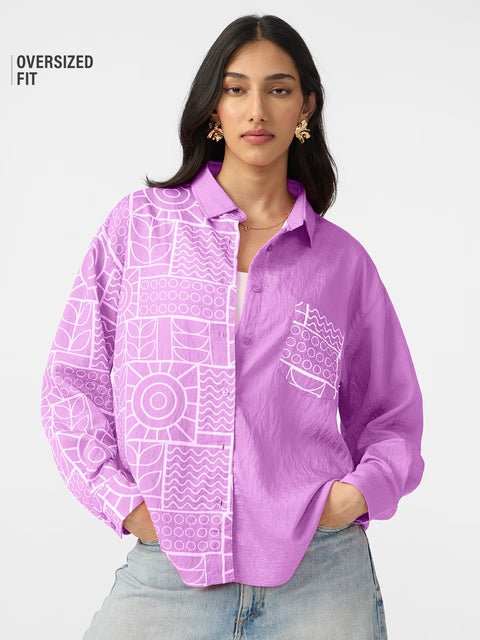 Textured Shirt Twilight Women Boyfriend Shirts