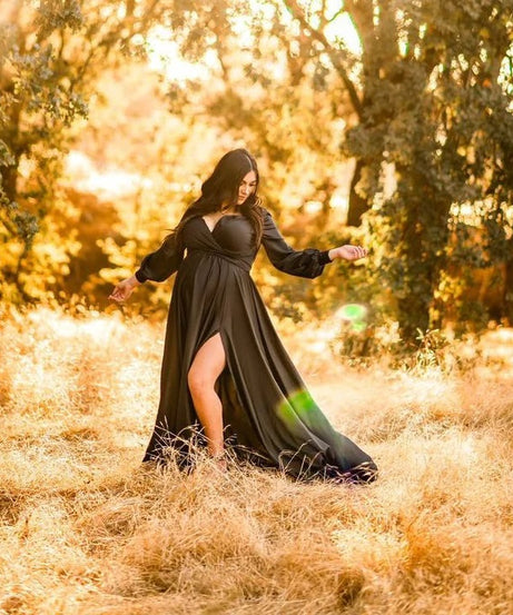 Black Maternity Dress for Baby Shower Maternity Photo Shoot Dress