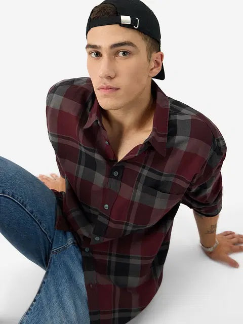 Men's Relaxed Fit Plaid Shirt