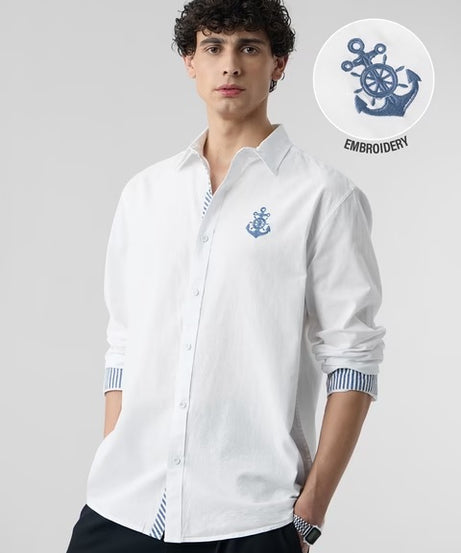 Anchor Crest Cotton Linen Shirts