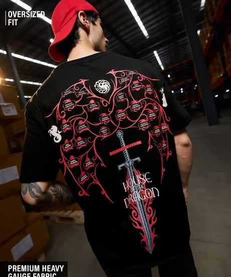 House of the Dragon Family Tree Oversized T-Shirts
