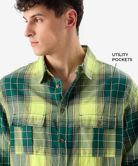 Plaid Gulf Coast Men Utility Shirts