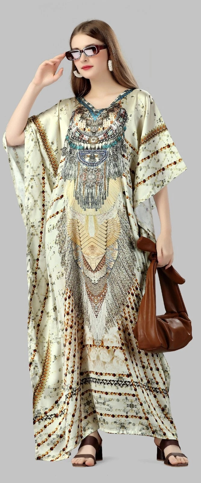 Kaftan Dresses for Women Free Size Batwing Sleeve Caftans Long Bathing Suit