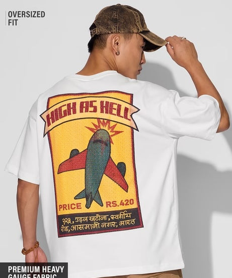 High As Hell Oversized T-Shirts
