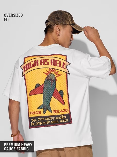 High As Hell Oversized T-Shirts