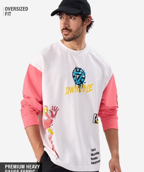 Iron-Man Graffiti Oversized Full Sleeve T-Shirts