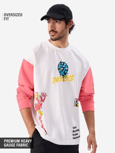 Iron-Man Graffiti Oversized Full Sleeve T-Shirts