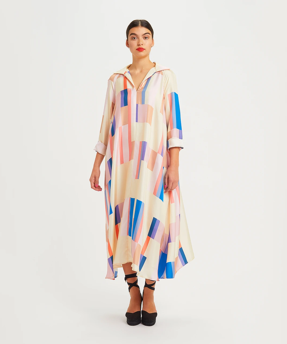 Digital Printed French Crepe Caftan For Women's Long Kaftan