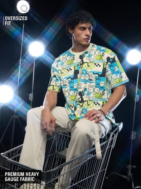 Rick & Morty Glitch Oversized T-Shirts