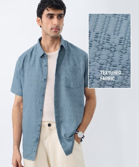 Arctic Ice Men Textured Shirts