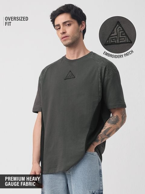 Aztec Grey Oversized T-Shirts