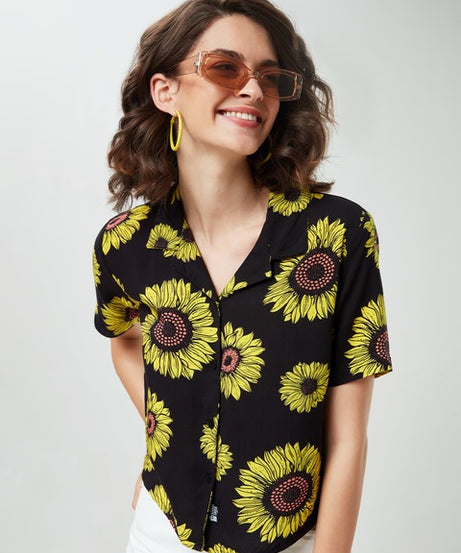Sunflower Pattern Women Holiday Shirts