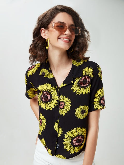 Sunflower Pattern Women Holiday Shirts