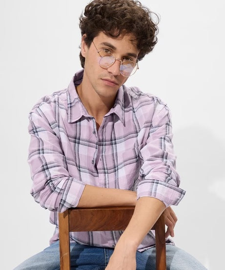 Plaid Rosy Grid Shirts
