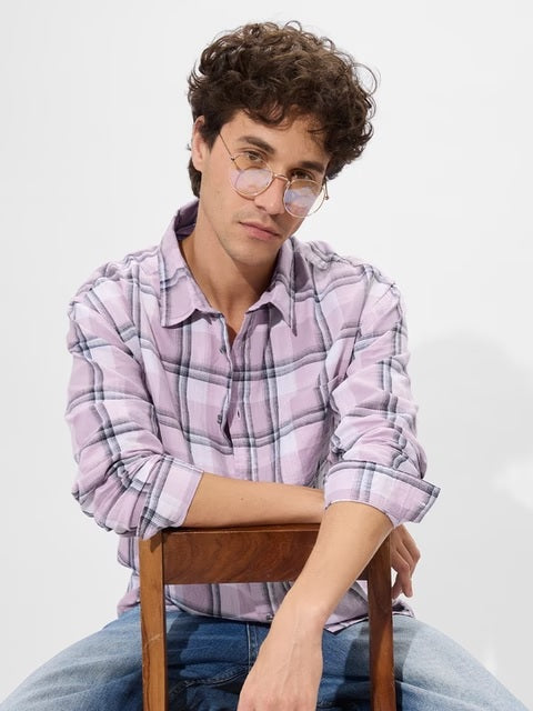 Plaid Rosy Grid Shirts