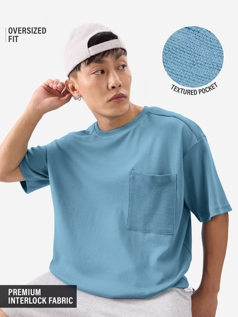 Solids Arctic Blue Oversized T-Shirts