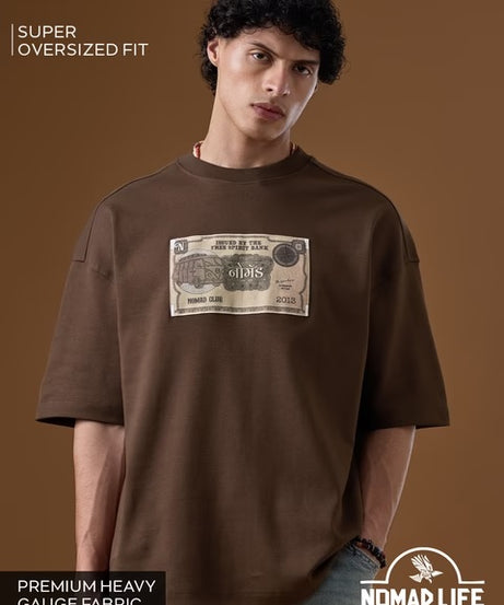 Nomad: Retro Rupee Super Oversized T-Shirts