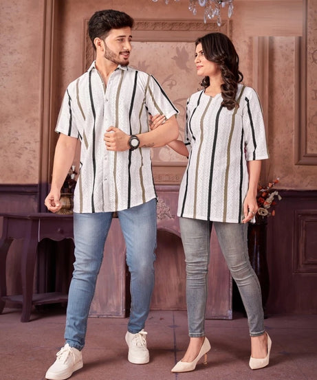 Important Party Wear , Shirt & Kurti Couple Combo Set 16-ST
