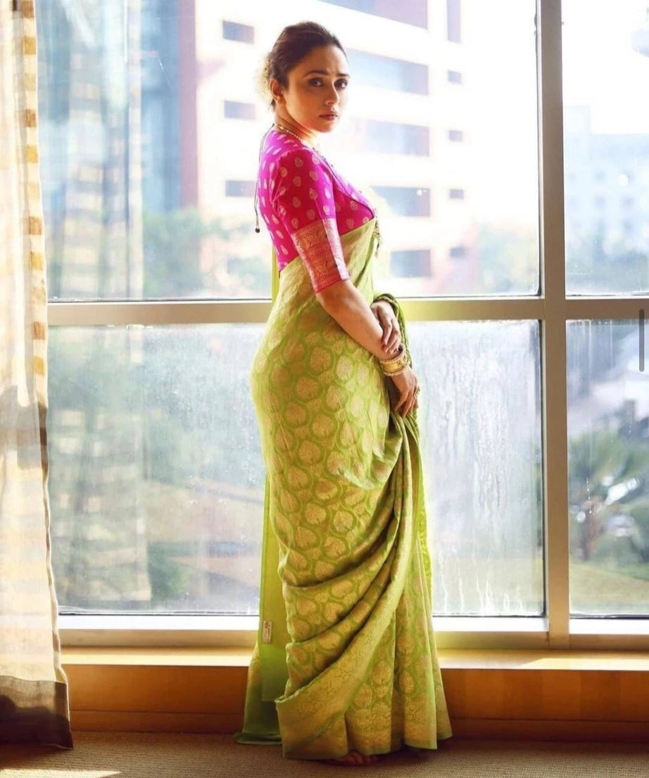 Traditional Wear, Designer Banarasi Silk Saree With BLouse
