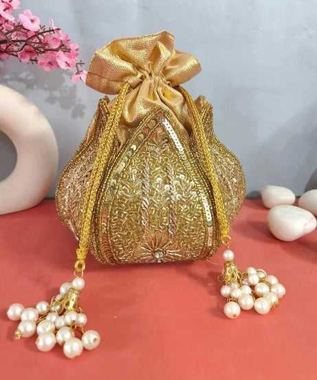 Designer Lotus  Potli Bag