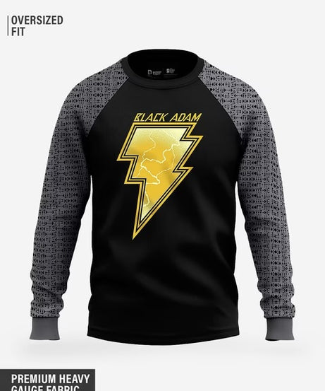 Black Adam Oversized Full Sleeve T-Shirts