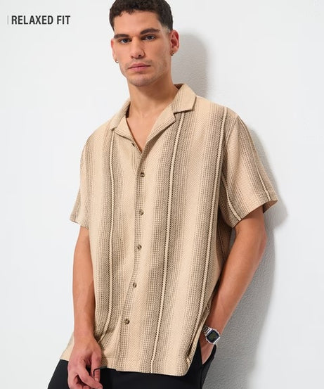 Sand Dune Men Textured Shirts