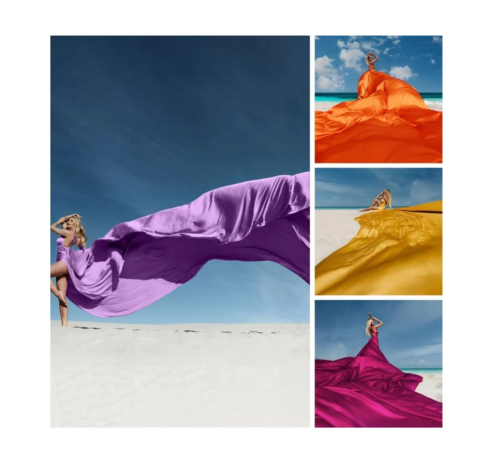 Flying Dress For Photoshoot Asymmetrical Flying Dress Engagement Dress