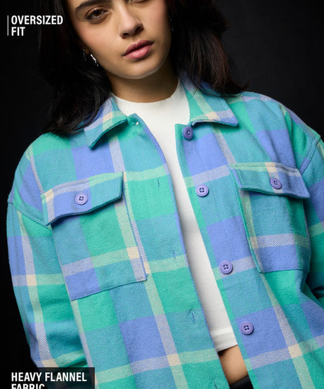 Flannel Shacket Grapemist Women Shackets