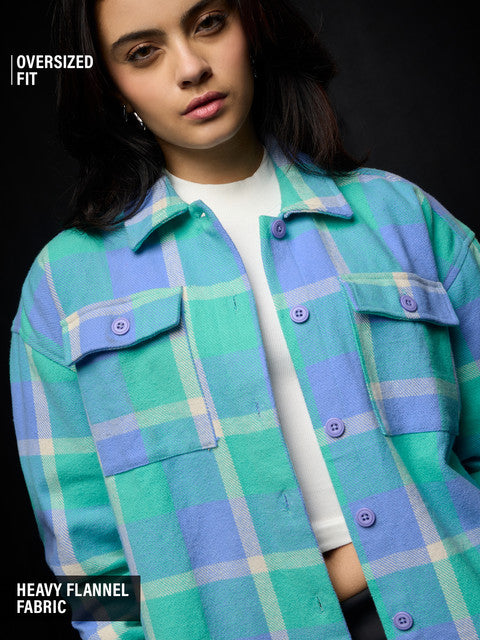 Flannel Shacket Grapemist Women Shackets