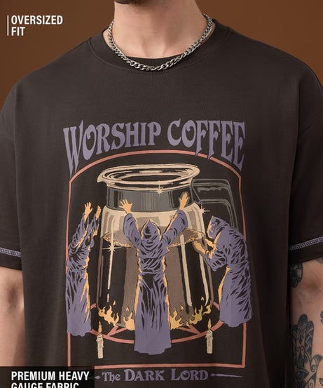 Steven Rhodes Worship Coffee Oversized T-Shirts