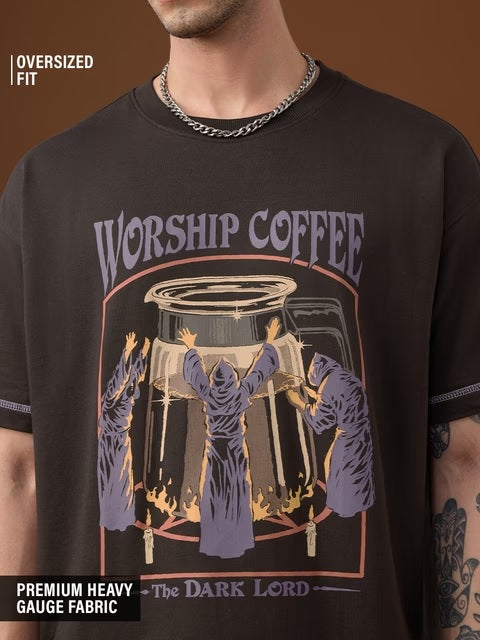 Steven Rhodes Worship Coffee Oversized T-Shirts