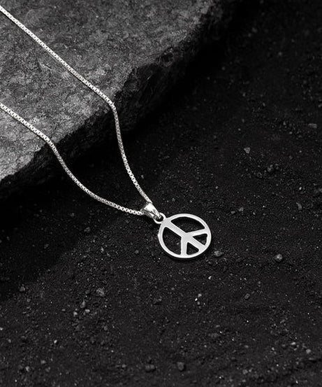 Silver Heavenly Peace Pendant With Box Chain For Him