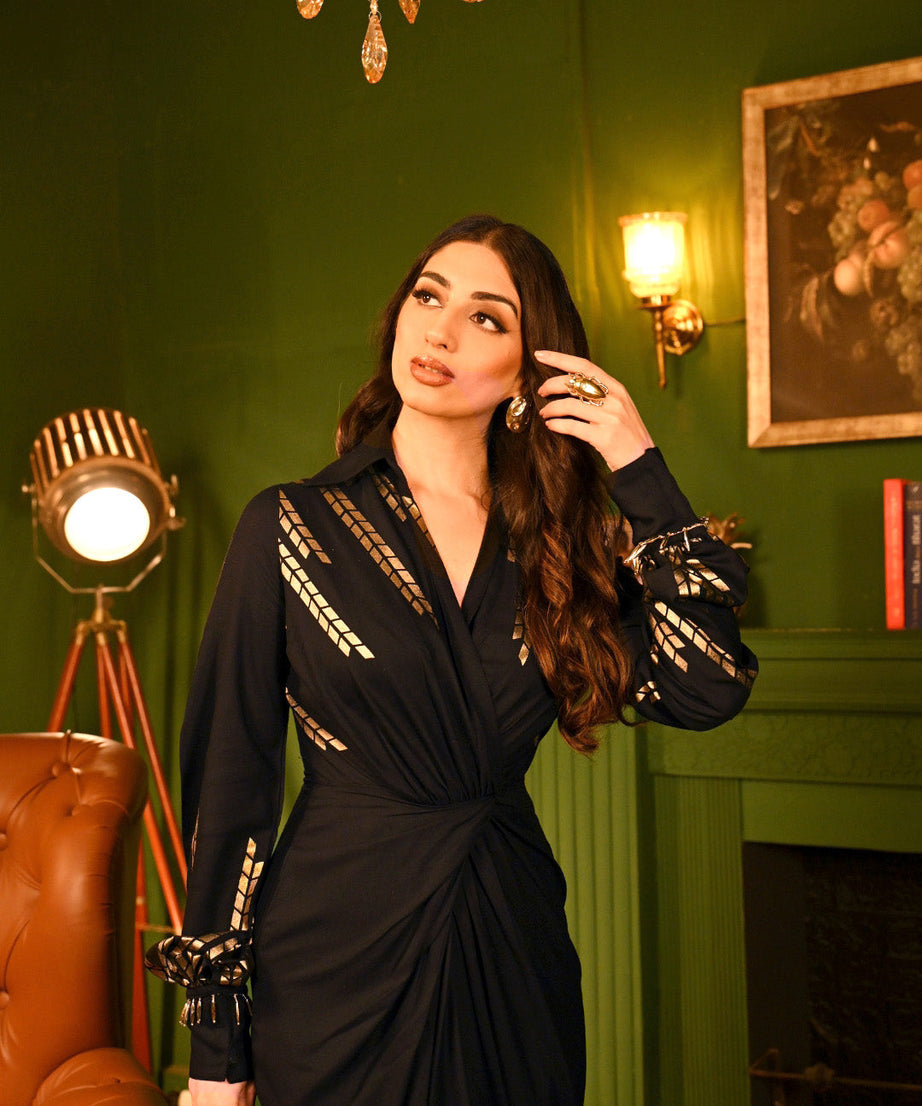 Premium Black Embroidered Kaftan Maxi Dress, Women’s Modest Party Wear Gown, Elegant Evening and Cocktail Dress