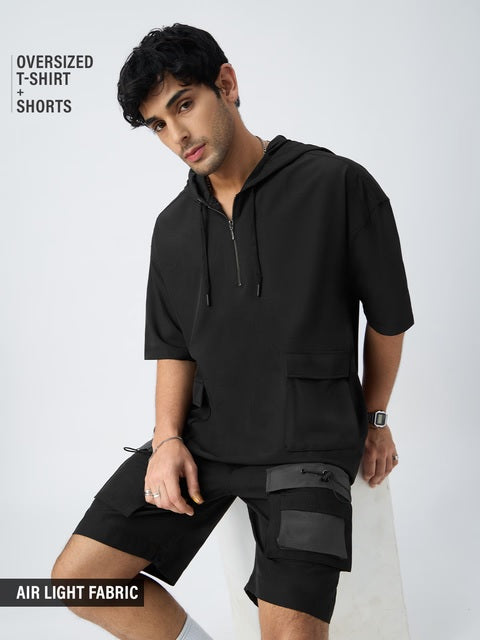 Hooded Set  Black Men Co-ord Sets