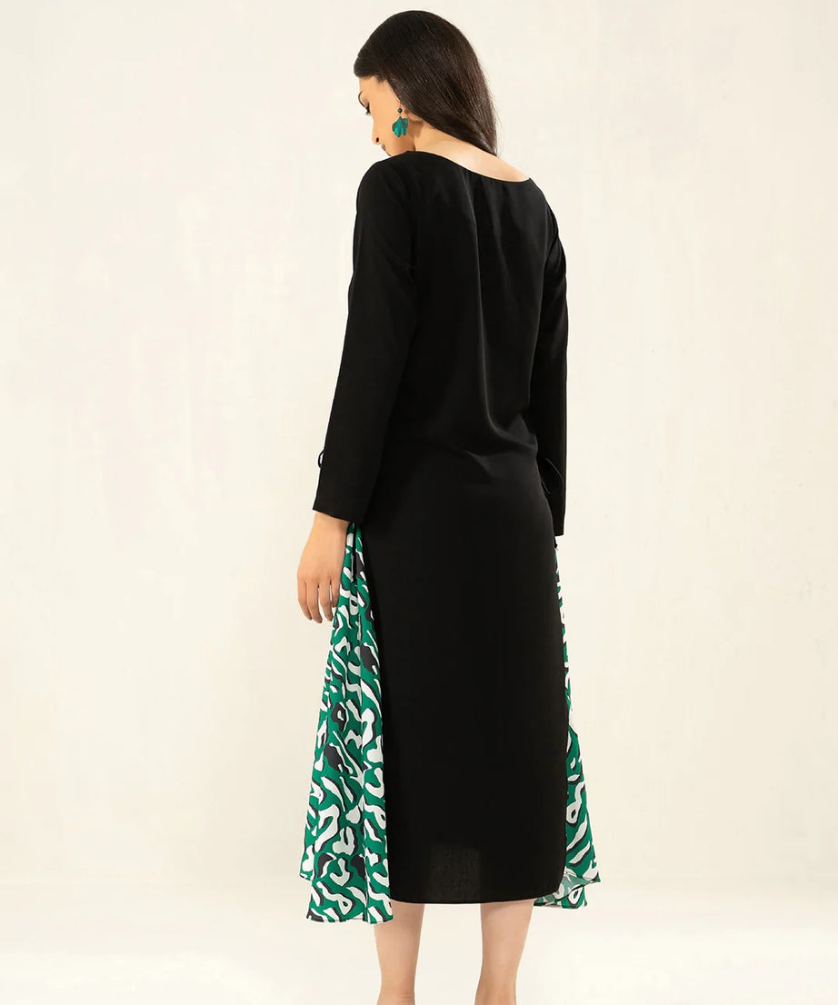 Black Viscose Rayon Long Kaftan For Women's